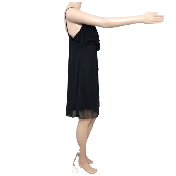 Witchy Y2K Babydoll Sheer Layered Dress Sz M Ruffle Neck Black Goth Whimsigoth - Picture 4 of 16